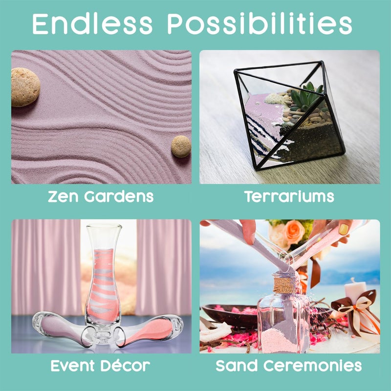 Sandsational Sparkle Begonia Unity Sand -1.5 LB (22 oz), Hot Pink Colored Sand for Weddings, Vase Filler, Home DÃ©cor, Crafts, Terrariums, and More - Image 5